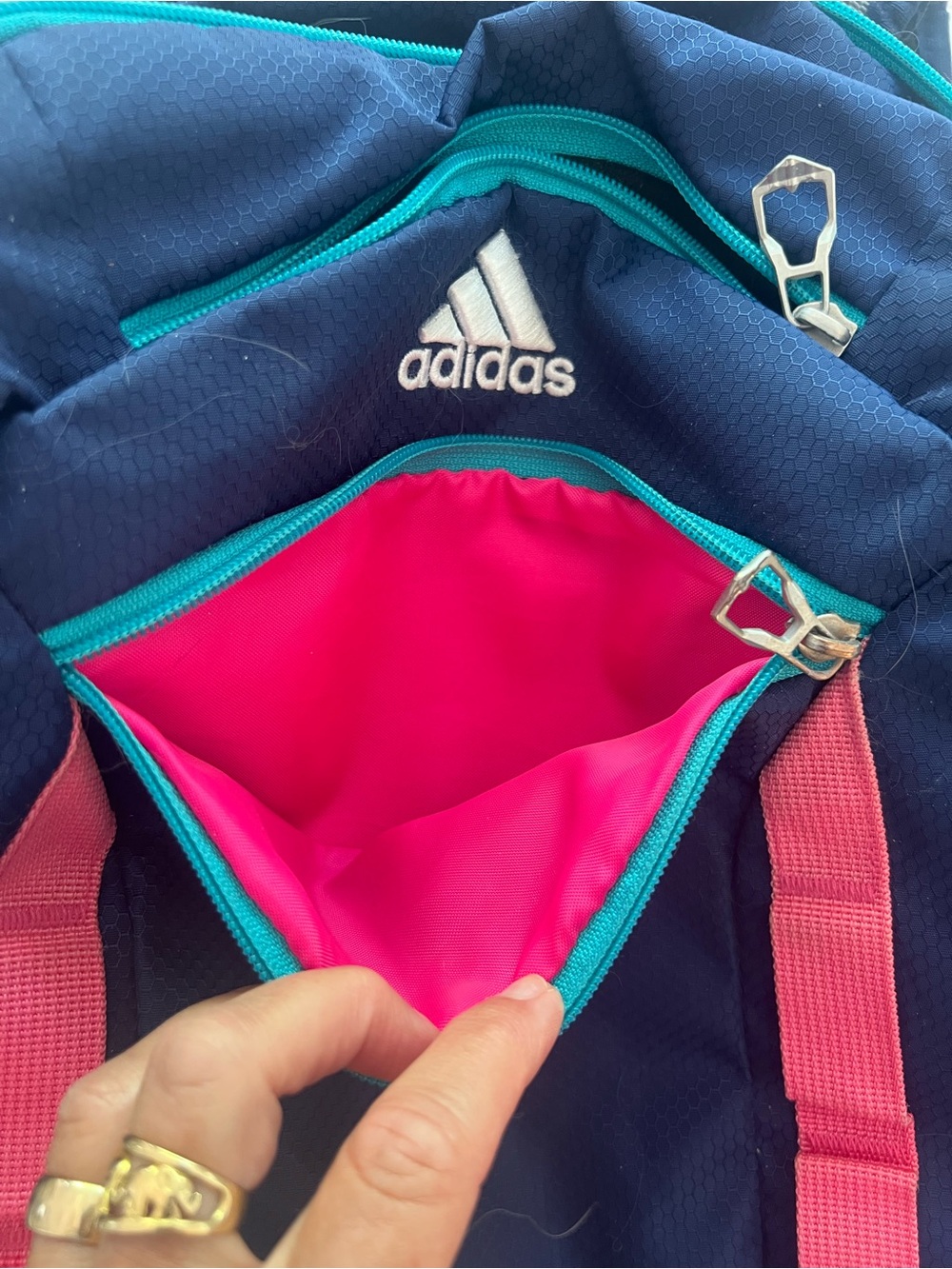 adidas Navy Backpack with Pink and Teal Accents ‘Back to School! 🏫’ - Picture 5 of 5